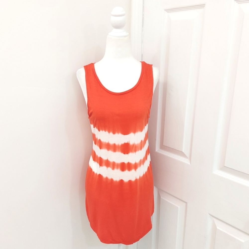 Orange and White Stripe Tank Top